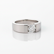 1.0 Ct Round Cut Diamond Option Men's Solitaire Wedding Ring