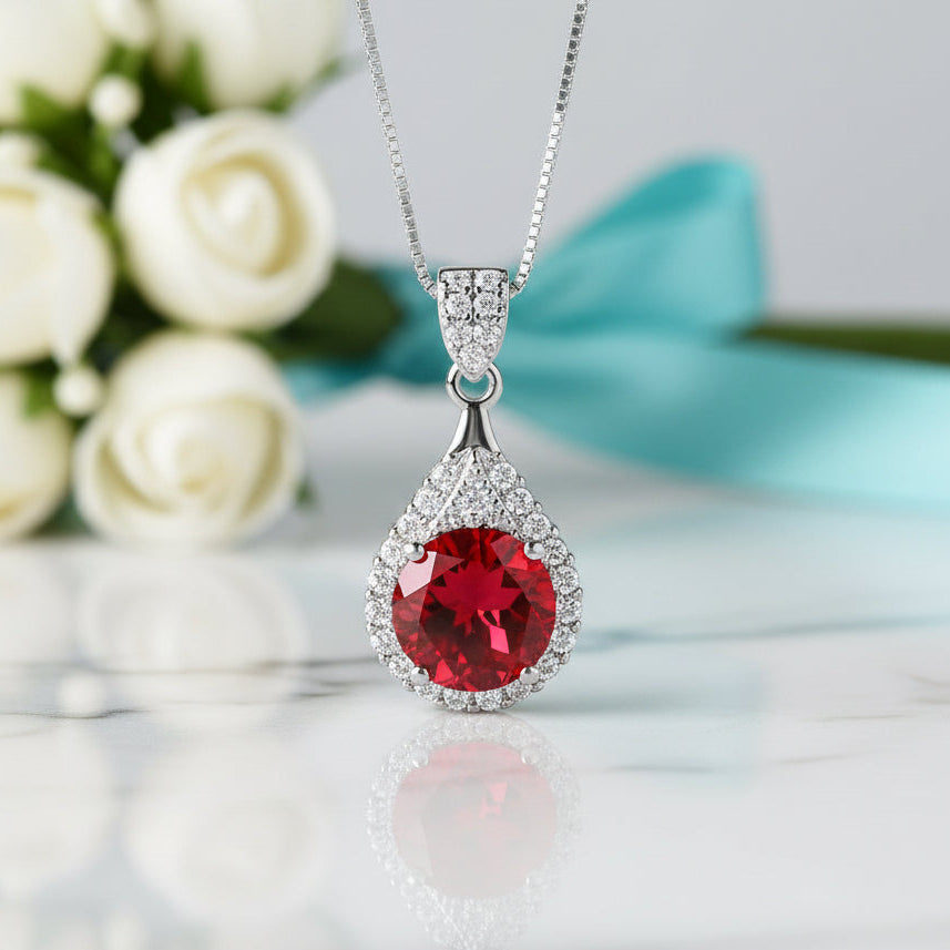 1.0 Ct Round Cut Diamond Pendant Necklace-Evani Naomi Jewelry
