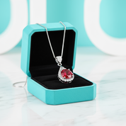 1.0 Ct Round Cut Garnet Pendant Necklace
