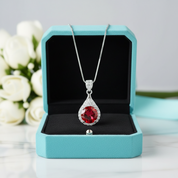 1.0 Ct Round Cut Ruby Birthstone Pendant Necklace-Evani Jewelry