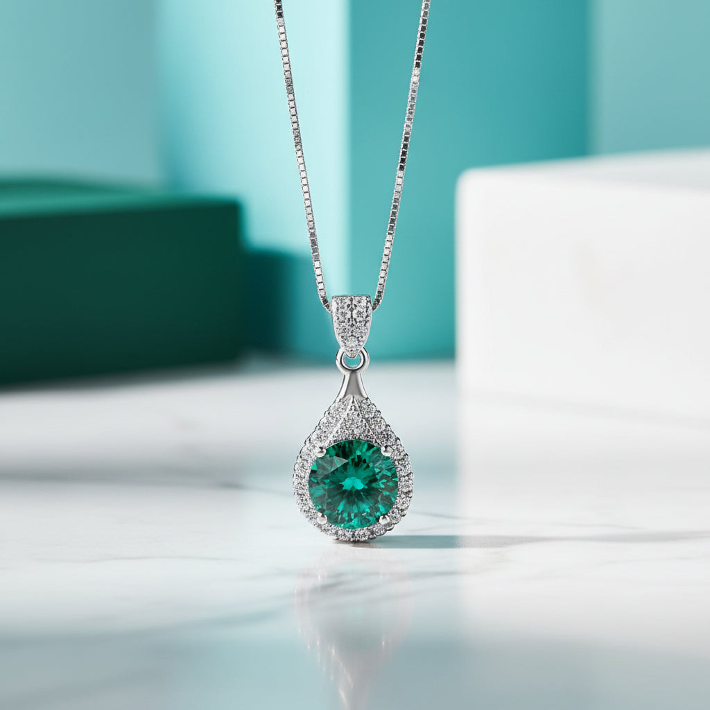 1.0 Ct Round Cut Diamond Pendant Necklace-Evani Jewelry