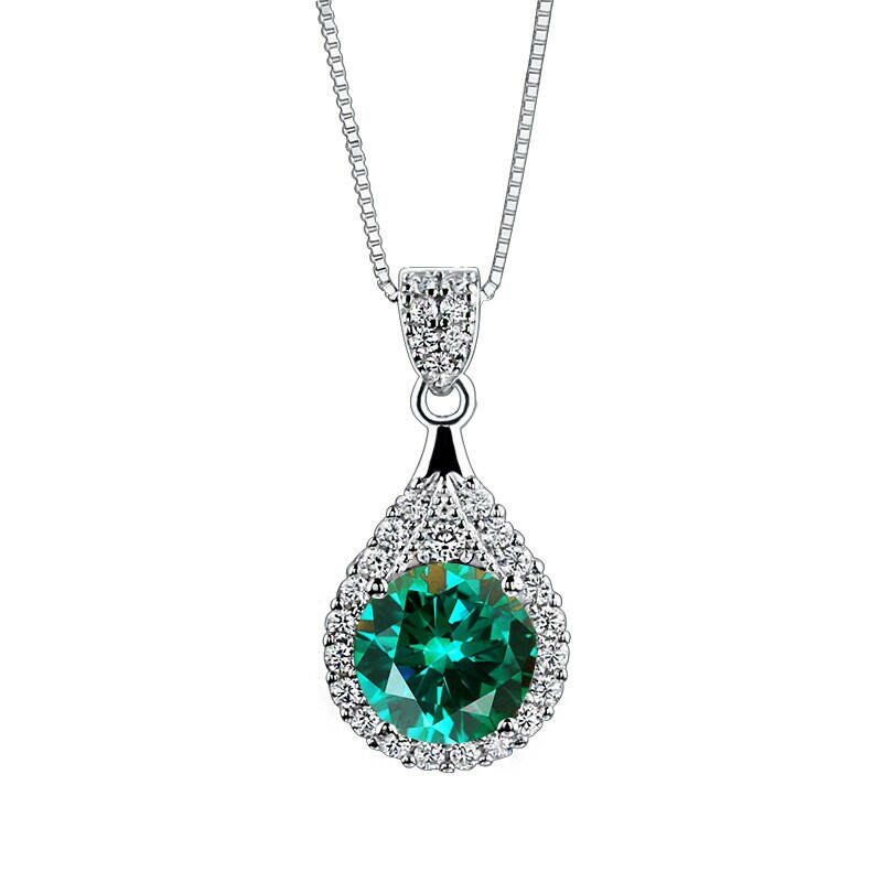 1.0 Ct Round Cut Diamond Pendant Necklace-Evani Naomi Jewelry