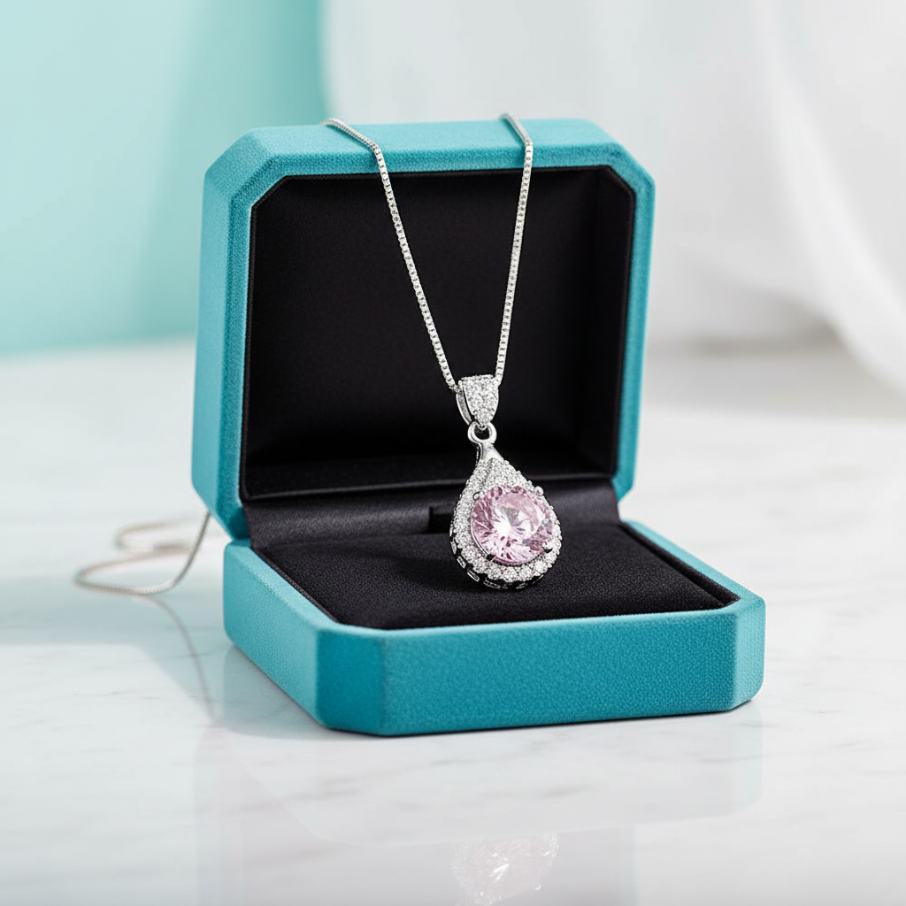 1.0 Ct Round Cut Tourmaline Birthstone Pendant Necklace - Evani Naomi Jewelry