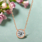 1.0 Ct Round Cut Diamond Pendant Necklace-Evani Naomi Jewelry