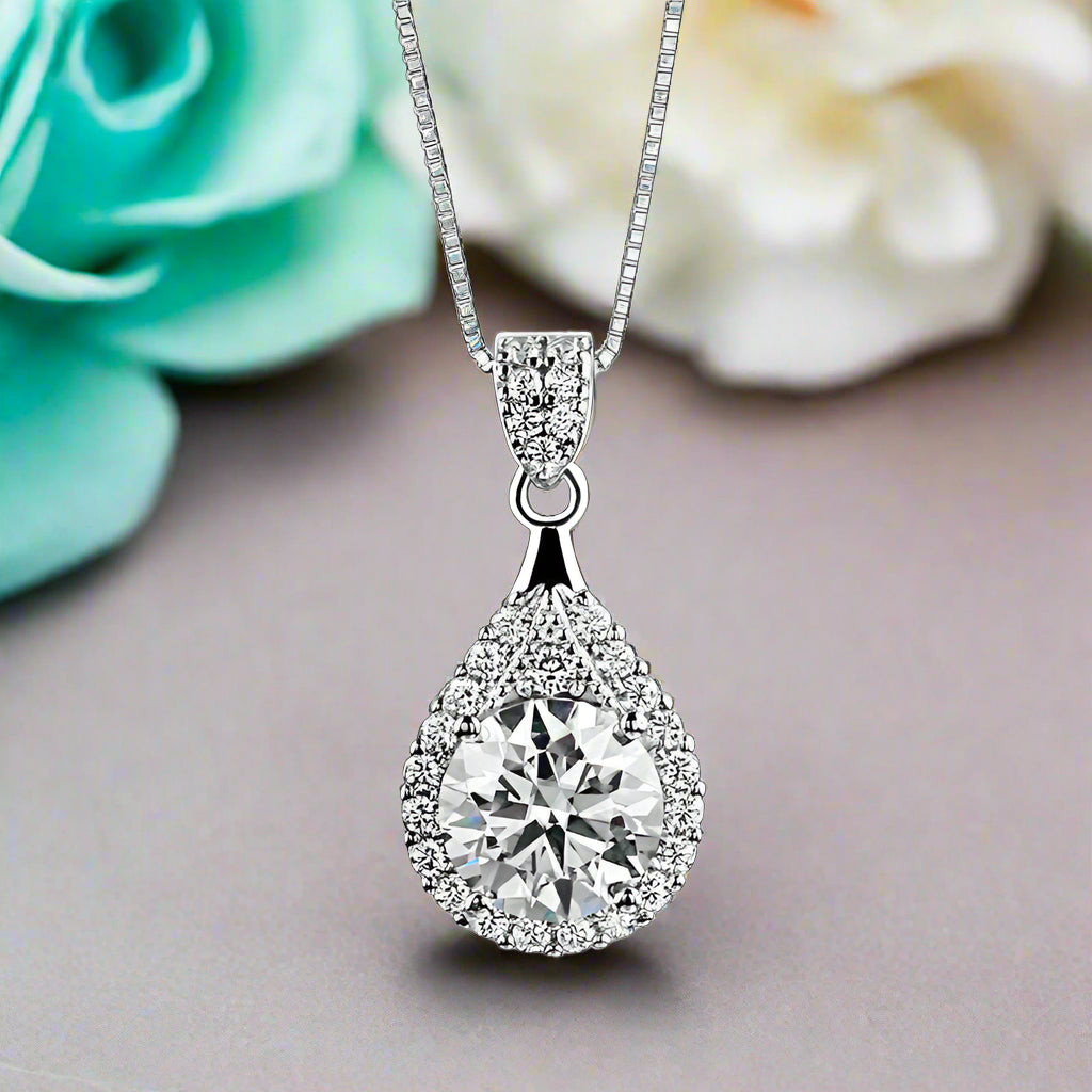 1.0 Ct Round Cut Diamond Pendant Necklace-Evani Naomi Jewelry