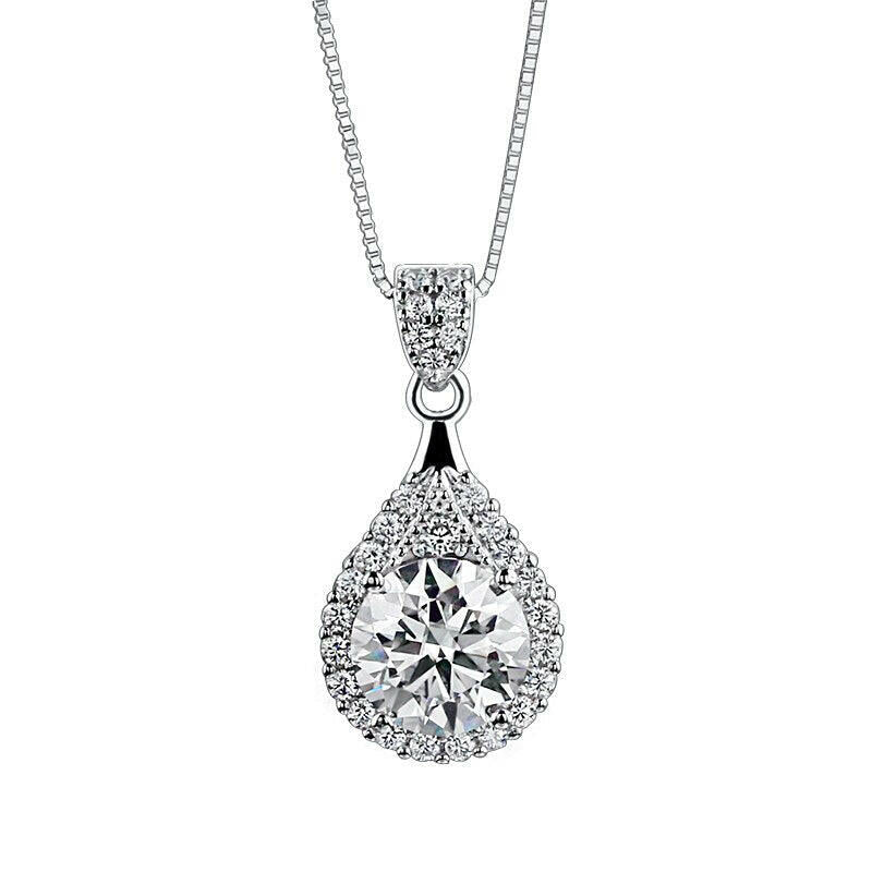 1.0 Ct Round Cut Diamond Pendant Necklace-Evani Naomi Jewelry