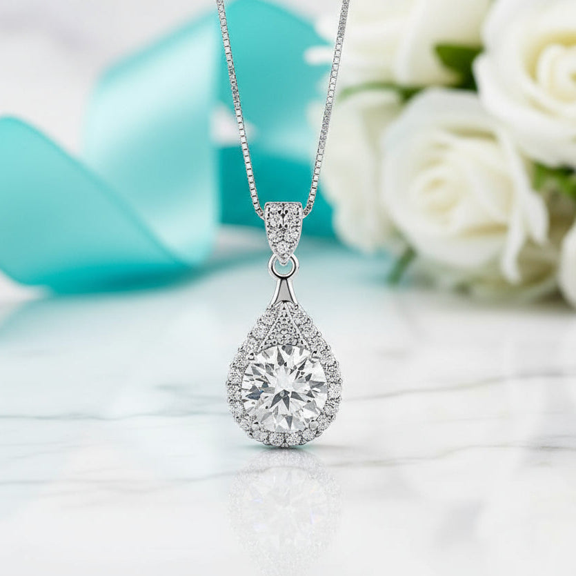 1.0 Ct Round Cut Diamond Birthstone Pendant Necklace-Evani Jewelry