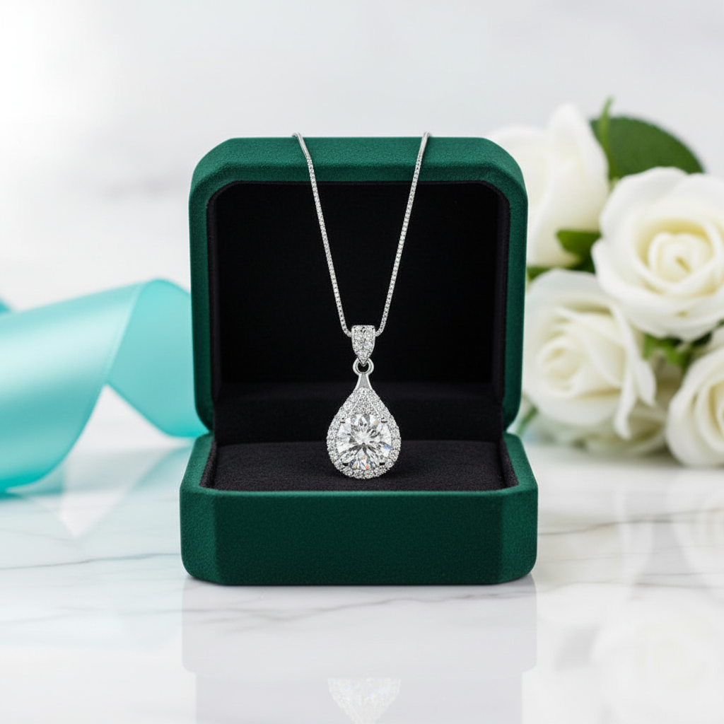 1.0 Ct Round Cut Diamond Option Pendant Necklace