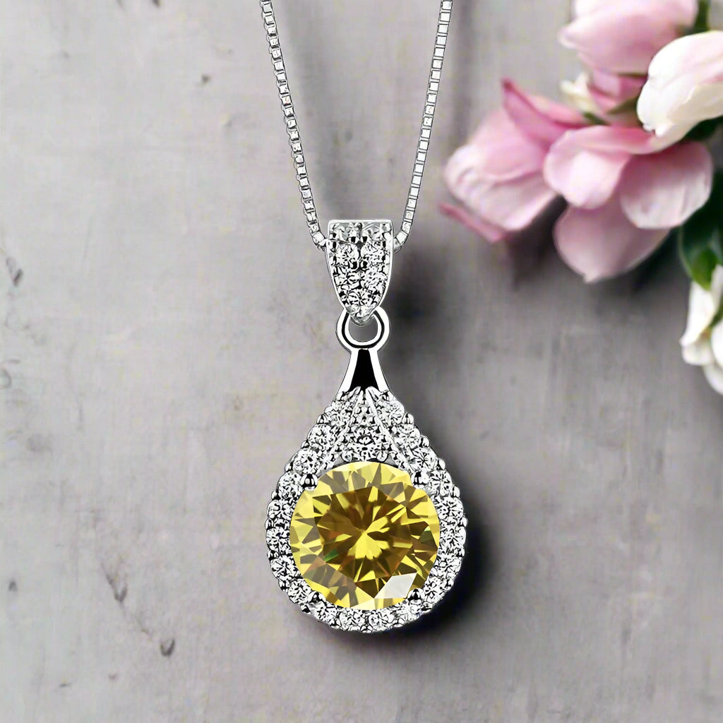 1.0 Ct Round Cut Diamond Pendant Necklace-Evani Naomi Jewelry