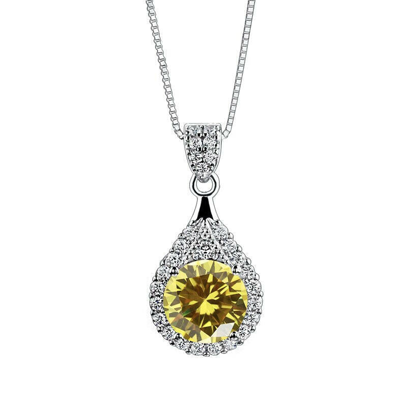 1.0 Ct Round Cut Diamond Pendant Necklace-Evani Naomi Jewelry