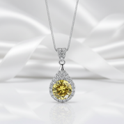 1.0 Ct Round Cut Topaz Pendant Necklace