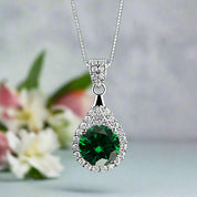 1.0 Ct Round Cut Diamond Pendant Necklace-Evani Naomi Jewelry