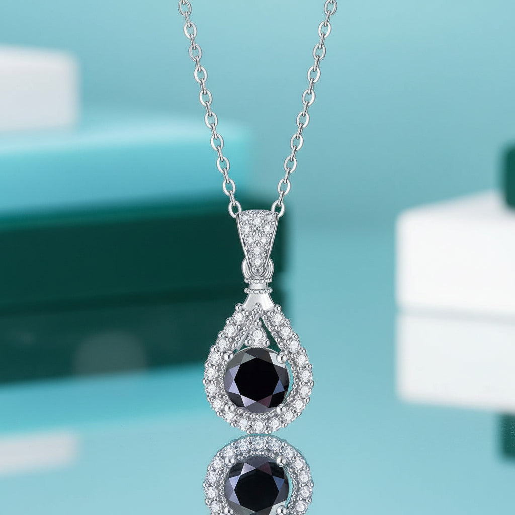 1.0 Ct Round Cut Diamond Pendant Necklace-Evani Jewelry