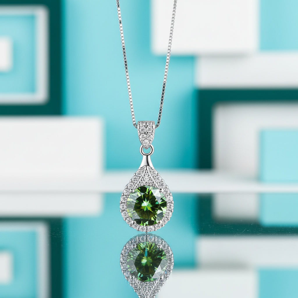 1.0 Ct Round Cut Diamond Pendant Necklace-Evani Jewelry