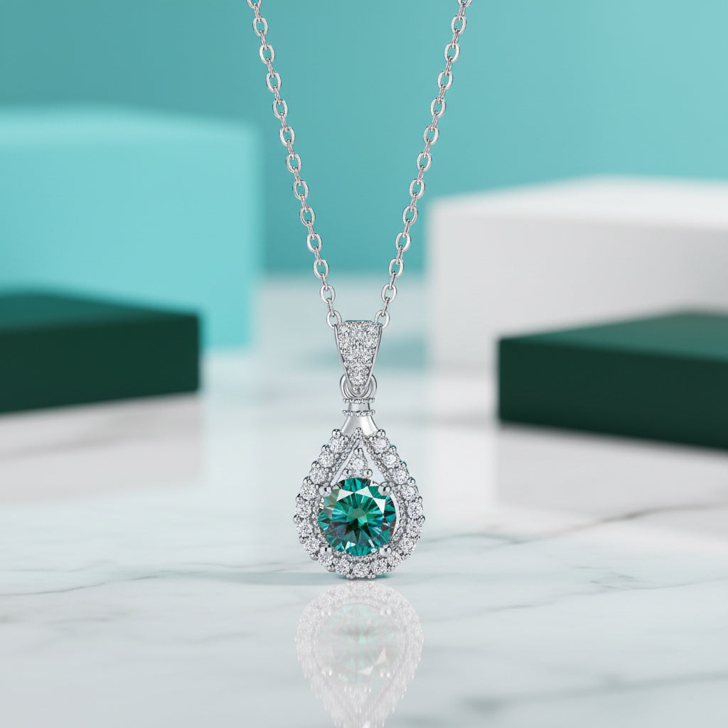 1.0 Ct Round Cut Diamond Pendant Necklace-Evani Jewelry