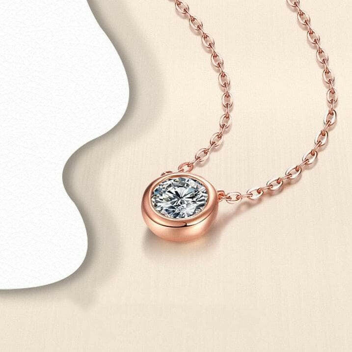 1.0 Ct Round Cut Diamond Pendant Necklace-Evani Naomi Jewelry