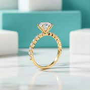 1.0 Ct Round Cut Diamond Rose Gold Engagement Ring-Evani Jewelry