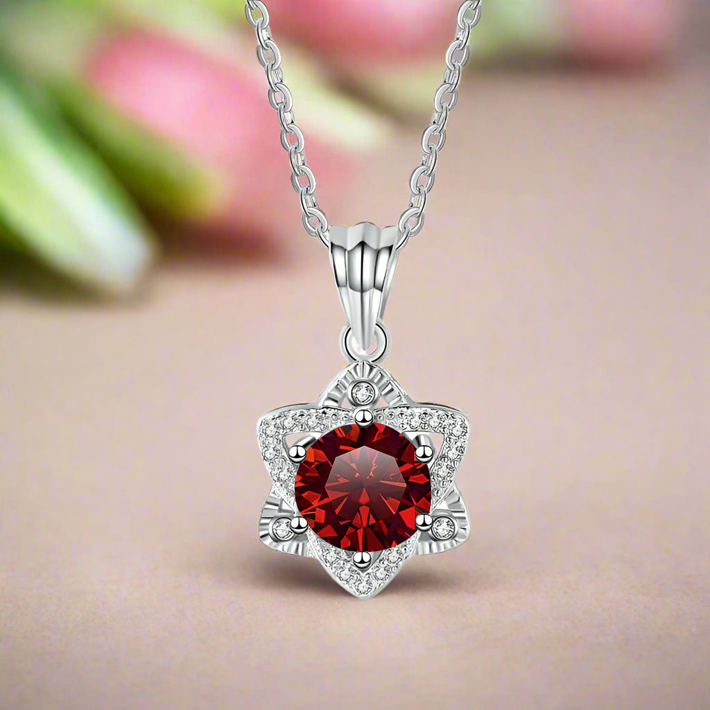 1.0 Ct Round Cut Diamond Star Pendant Necklace-Evani Naomi Jewelry