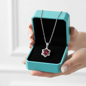1.0 Ct Round Cut Ruby Star Pendant Necklace-Evani Jewelry