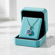 1.0 Ct Round Cut Sapphire Birthstone Star Pendant Necklace-Evani Jewelry