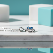 1.0 Ct Round Cut Sapphire Birthstone Star Pendant Necklace-Evani Jewelry