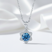 1.0 Ct Round Cut Sapphire Birthstone Star Pendant Necklace-Evani Jewelry