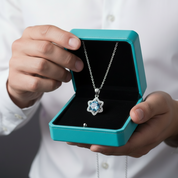 1.0 Ct Round Cut Sapphire Birthstone Star Pendant Necklace-Evani Jewelry