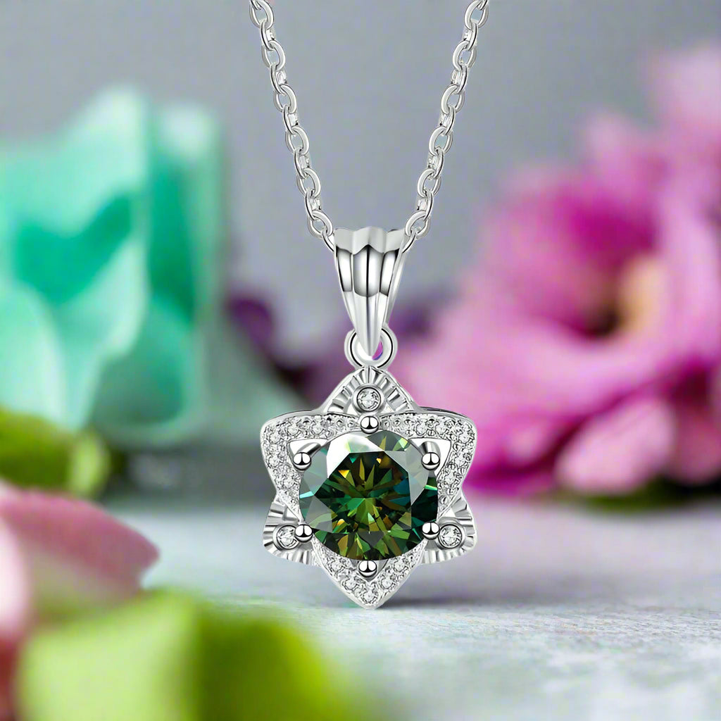 1.0 Ct Round Cut Diamond Star Pendant Necklace-Evani Naomi Jewelry