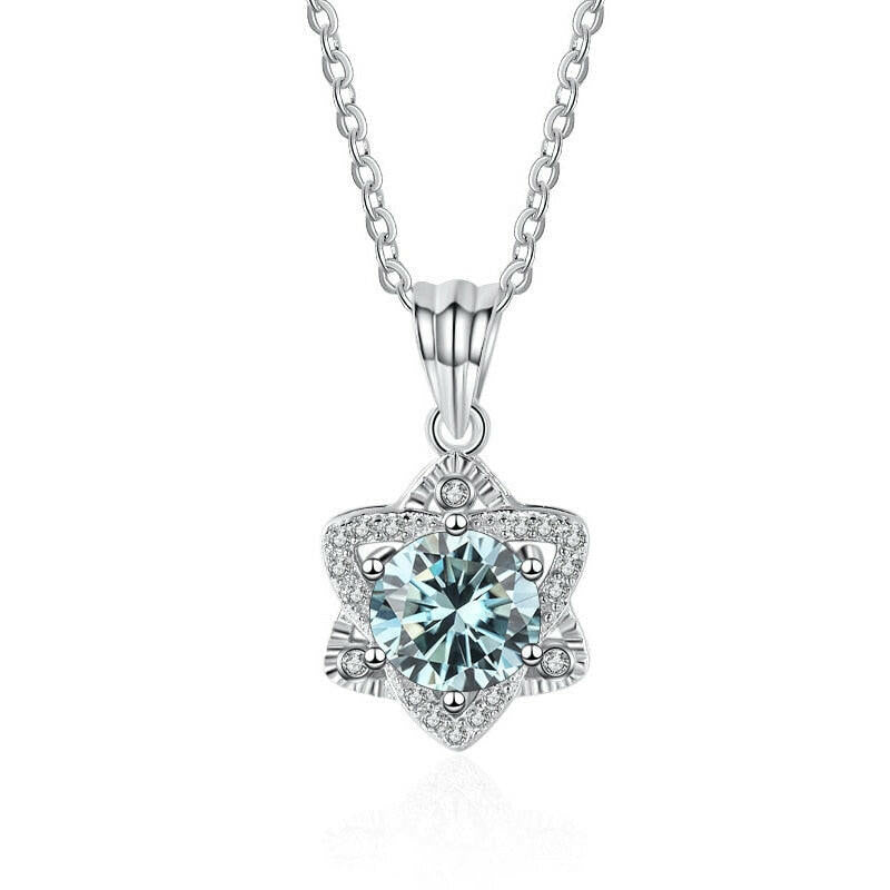 1.0 Ct Round Cut Diamond Star Pendant Necklace-Evani Naomi Jewelry