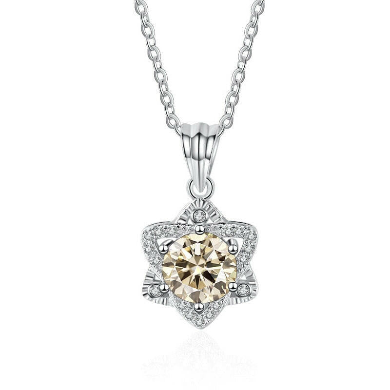 1.0 Ct Round Cut Diamond Star Pendant Necklace-Evani Naomi Jewelry