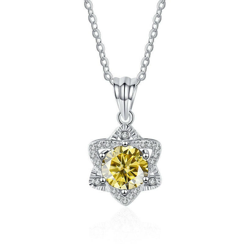 1.0 Ct Round Cut Diamond Star Pendant Necklace-Evani Naomi Jewelry