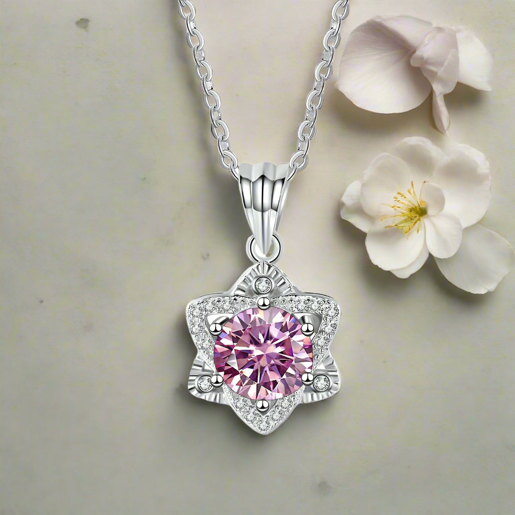 1.0 Ct Round Cut Diamond Star Pendant Necklace-Evani Naomi Jewelry