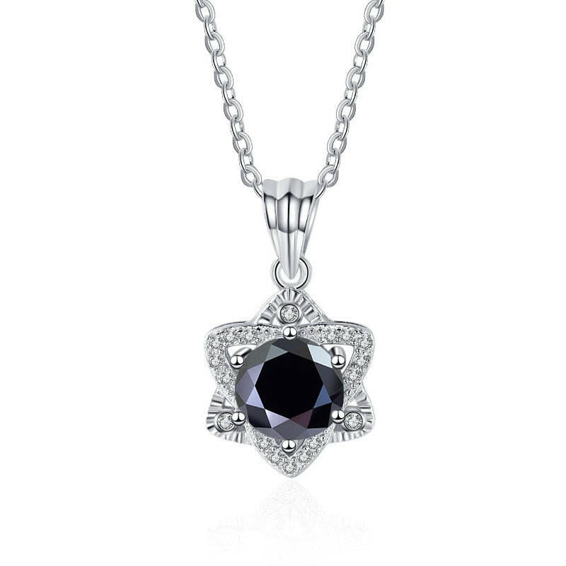 1.0 Ct Round Cut Diamond Star Pendant Necklace-Evani Naomi Jewelry