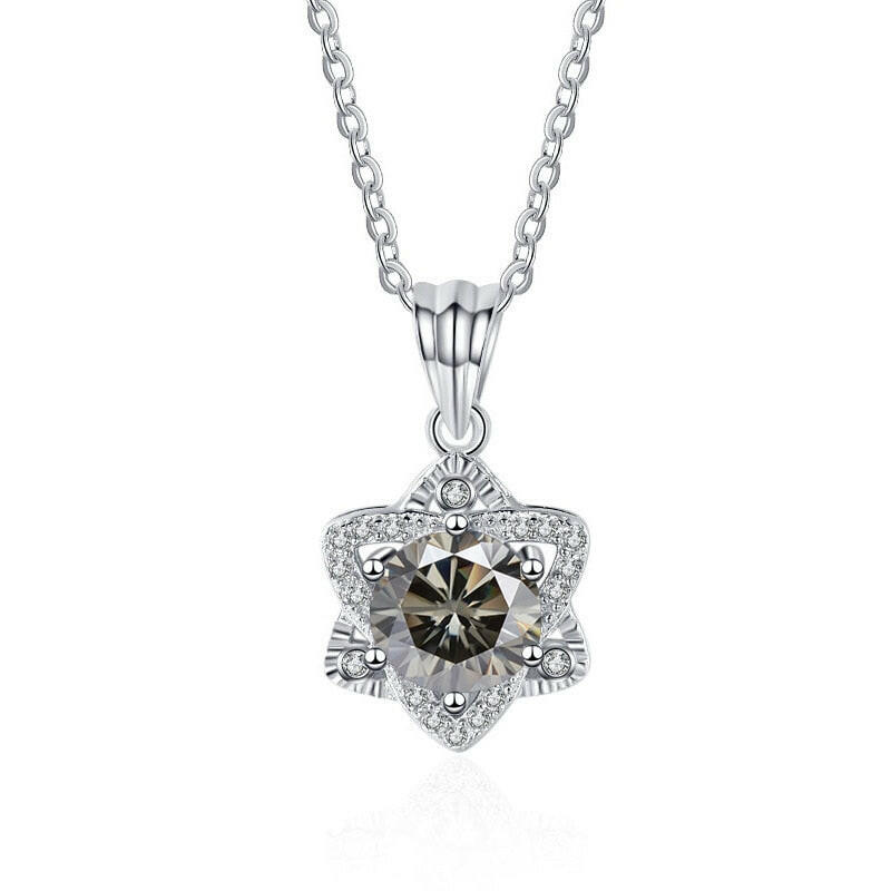 1.0 Ct Round Cut Diamond Star Pendant Necklace-Evani Naomi Jewelry