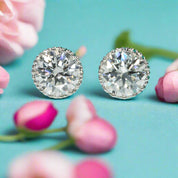 1.0 Ct Round Cut Diamond Stud Earrings-Evani Naomi Jewelry