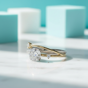 1.0 Ct Round Cut Diamond Birthstone Wedding Ring-Evani Jewelry