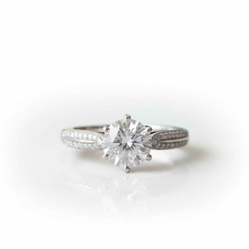 1.0 Ct Round Cut Diamond Option Wedding Ring