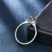 1.0 Ct Round Cut Green Diamond Engagement Ring-Evani Naomi Jewelry