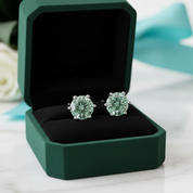 1.0 Ct Round Cut Green Diamond Option Stud Earrings - Evani Naomi Jewelry