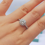 1.0 Ct Round Cut Halo Diamond Engagement Ring-Evani Naomi Jewelry