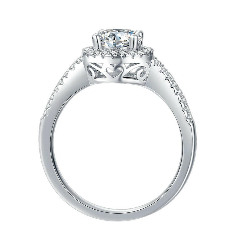 1.0 Ct Round Cut Halo Diamond Engagement Ring-Evani Naomi Jewelry