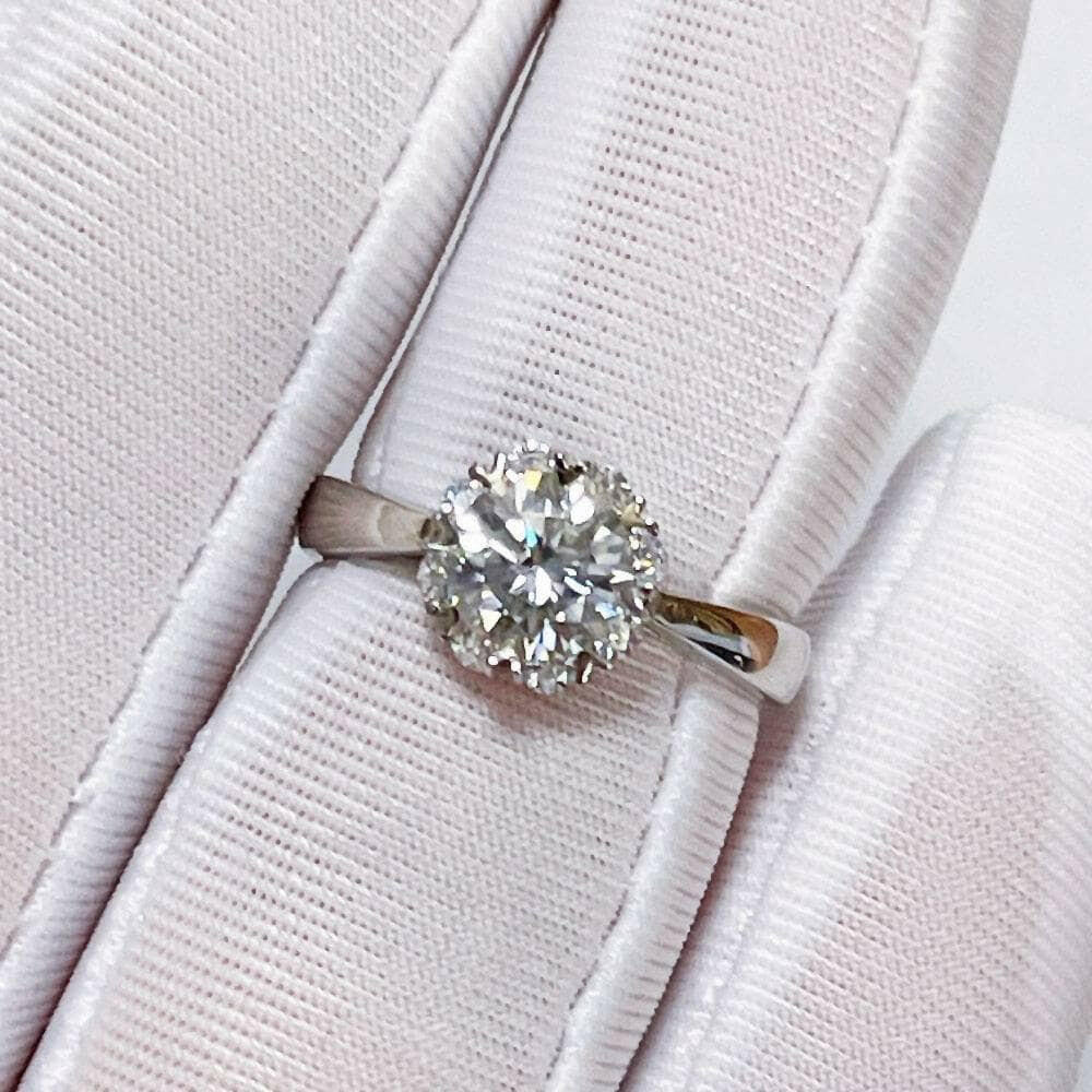 1.0 Ct Round Cut Sun Flower Style Engagement Ring-Evani Naomi Jewelry