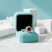 1.0 Ct Round Cut Adjustable Garnet Engagement Ring-Evani Jewelry