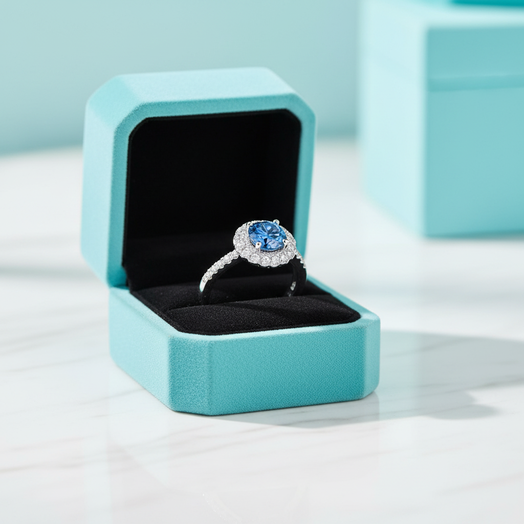 1.0 Ct Round Cut Sapphire Birthstone Adjustable Engagement Ring