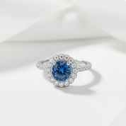 1.0 Ct Round Cut Sapphire Birthstone Adjustable Engagement Ring