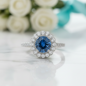 1.0 Ct Round Cut Sapphire Birthstone Adjustable Engagement Ring