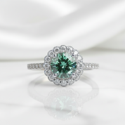 1.0 Ct Round Cut Peridot Birthstone Adjustable Engagement Ring-Evani Jewelry