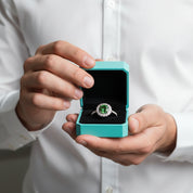 1.0 Ct Round Emerald Birthstone Adjustable Engagement Ring-Evani Jewelry