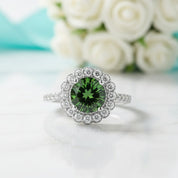 1.0 Ct Round Emerald Birthstone Adjustable Engagement Ring-Evani Jewelry