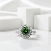 1.0 Ct Round Emerald Birthstone Adjustable Engagement Ring-Evani Jewelry